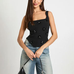 Top Corset Personalizado de Alta Calidad, Transpirable, Antibolitas, con Adornos Florales para Mujer - Product Image 1