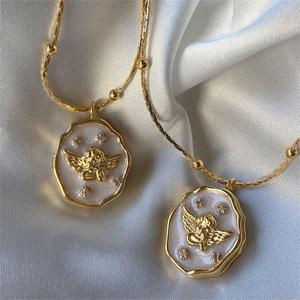 Angel Open Close Album Box Pet Photo Frame Pendant Necklace Personalized Retro Commemorative <b>Meaning</b> 18K Gold Plated Fashion - Product Image 4