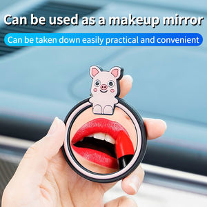 Miroir convexe rond universel BAVISS avec adhésif, accessoires extérieurs mignons pour voiture, aide à la vision arrière pour un stationnement sûr et le maquillage - Product Image 4