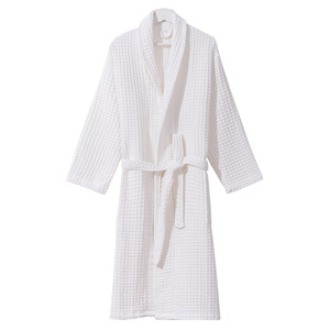 Peignoir d'hôtel Fan Xin Waffle, taille unique, épais, blanc, unisexe, pour la maison, le spa, la station balnéaire, avec impression de logo - Product Image 4