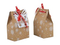 Boîte cadeau de Noël personnalisée en papier kraft bon marché avec logo personnalisé pour bonbon de Noël Elk Party Favors