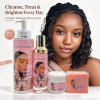 Kit de Soins Éclaircissants au Rétinol et Crème Raffermissante au Collagène Hydratation Intense pour Visage et Corps, Nettoyant Visage – Vente en Gros