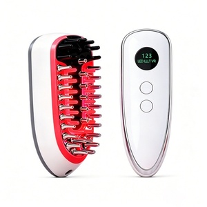 Peigne de massage du cuir chevelu à micro-courant et lumière rouge, applicateur électrique de liquide conducteur pour médicaments capillaires, instrument de soin des cheveux - Product Image 1
