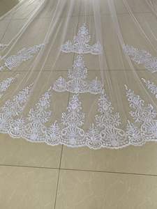 <span class=keywords><strong>2026</strong></span> नई हाथीदांत फीता चर्च चर्च की डबल परत तीन आयामी दुल्हन शादी पार्टी घूंघट - Product Image 6