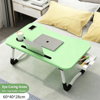 Table de chevet convertible en bois pour usage scolaire - Bureau pliable pour ordinateur portable avec porte-gobelet, montage facile, hauteur réglable, écologique
