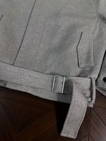 Correa de Hombro Desestructurada de Lana con Logotipo Personalizado | |   Abrigo de lana grueso y cálido para hombre, con cuello vuelto, estilo melange, para primavera y otoño.