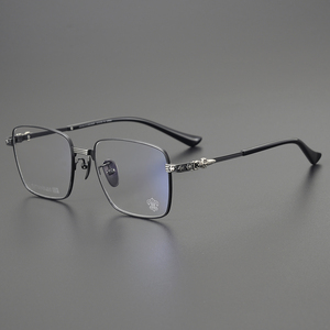 Kính mắt gọng titan siêu nhẹ cao cấp CH8044 2024 dành cho nam, kiểu vuông, màu bạc vàng, kính đọc sách phẳng, phong cách Y2K - Product Image 5
