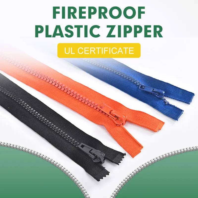 UL Certificate Fire resistant plastic zipper 260C Aramid flame retardant fireproof fire resistance open end zipper for fire suit
