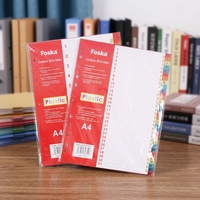 Classeurs en plastique FOSKA, diviseurs d'index, vente en gros, multicolores, format A4, organiseurs de bureau avec 11 trous pré-perforés