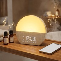 Réveil numérique analogique intelligent de qualité supérieure avec lumière d'aube RGB et machine à bruit blanc pour le sommeil des bébés