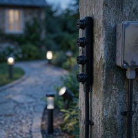 Câble de type F avec connecteur étanche M16 Push-Lock 4 ports 1 à 3 et 1 à 4, 300V 15A pour équipement d'éclairage LED extérieur IP68