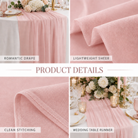 Nappe de table en mousseline transparente en gros pour décoration de mariage, fête, événement – Taille et couleur personnalisables – Décoration de table en gaze