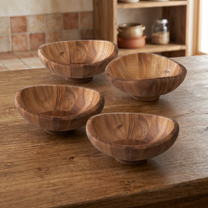 Ensemble de bols à dessert en bois vintage, polis, légers, écologiques, de bonne qualité, pour la collecte, les mariages et les fêtes - Product Image 1