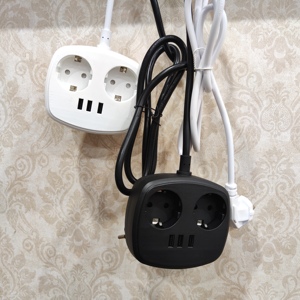 Vastfafa <span class=keywords><strong>16A</strong></span> 2 voies 3 USB 230V Prise d'extension électrique avec prise (2 prises) avec prise européenne de type VDE et charge rapide 12W - Product Image 6