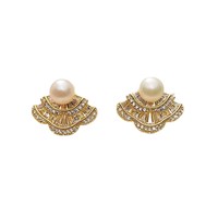 Boucles d'oreilles en forme d'éventail haut de gamme - Accessoires luxueux et élégants