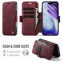 Étui rétro CaseMe pour iPhone 17 Pro avec blocage RFID et recharge sans fil, coque de protection pour iPhone 17 Pro, 16, 15, 18