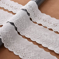 Vente en gros Fabricant personnalisé Voile de coton brodé Garniture en dentelle de coton brodée