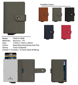 Porte-cartes en aluminium CardHoda, portefeuille court, protection RFID, design minimaliste unisexe, fermeture à pression, doublure en PU gris - Product Image 3