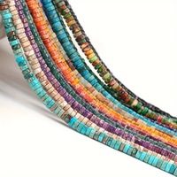 Perles d'abacus multicolores en pierres précieuses naturelles 2x4mm, en vrac, pour la fabrication de bijoux DIY, matériaux Heishi, Aigue-marine, Turquoise, Opale, Jade