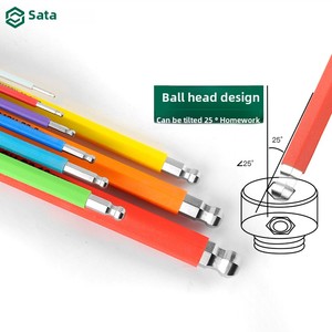 Jeu de clés hexagonales Sata Rainbow en acier allié S2, dureté HRC60, 7 pièces, métriques - Product Image 2