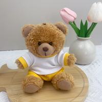 Porte-clés en peluche doux personnalisé avec logo, adorable ourson en peluche, ornement suspendu, souvenir de mariage, cadeau promotionnel