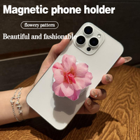 Support de téléphone magnétique personnalisé en résine acrylique naturelle de qualité supérieure avec motif grande orchidée frangipanier
