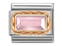 0547-bord or rectangulaire-rose clair