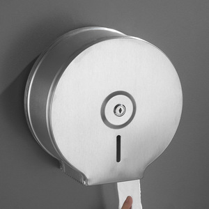 Wall Mounted Stainless Steel <b>Towel</b> <b>Holder</b> Circular Modern Design Bathroom <b>Towel</b> Dispenser with Lock Accommodates Various <b>Towel</b> - Product Image 2
