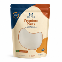 Sachet Doypack de qualité alimentaire à finition mate avec fermeture éclair refermable et fenêtre transparente pour noix, cacahuètes, amandes, noix de cajou
