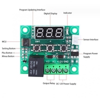 XH-W1209 Régulateur de température numérique rouge bleu Interrupteur de température de haute précision Micro régulateur de température DC 12V