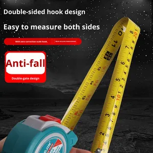Ruban à mesurer en acier LIANGJIN <span class=keywords><strong>PO6</strong></span> pour le commerce extérieur, entièrement en anglais, à remontage automatique, 7,5 m, métrique, impérial, double échelle, résistant à l'usure - Product Image 1