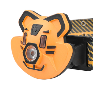 <span class=keywords><strong>Lampe</strong></span> <span class=keywords><strong>frontale</strong></span> portable pour enfants avec tête de tigre mignonne, LED, batterie rechargeable intégrée de type C, étanche IP44, 4 modes, 200 lumens, puissante - Product Image 2