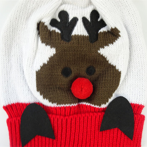 Popular de alta calidad 100% acrílico Reno patrón tejido invierno Santa sombrero <span class=keywords><strong>Xman</strong></span> sombrero al por mayor - Product Image 2
