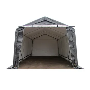 Car Shelter UV-resistant Heavy Duty Peak Roof Canvas Fabric Large Outdoor Storage Enclosed Portable Folding Parking Car Workshop Tent