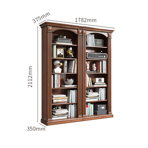 Estantería de madera maciza americana, combinación gratuita, estantería sin fin, estante de almacenamiento para sala de estar, suelo, estudio, estantería, exhibición - Product Image 5