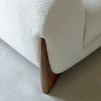 Meubles de salon moderne nordique scandinave blanc boucle Sherpa ensemble de canapés rembourrés