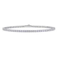 Bracelet tennis classique en moissanite certifiée GRA, coupe ronde, 2 mm, 3 mm, 5 mm, bracelet en moissanite S925