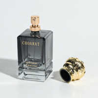 Emballage de flacon de parfum vide carré noir de conception unique de qualité supérieure personnalisé 30ml 50ml 100ml Flacon de parfum en verre de luxe avec boîte