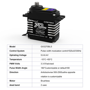 Motor Servo <span class=keywords><strong>GX</strong></span> X70S de 70 kg, sin Escobillas, Inducción Magnética, Engranaje Helicoidal de Acero, Impermeable IP68, para Coche RC, Robot Submarino, Drones RC - Product Image 4