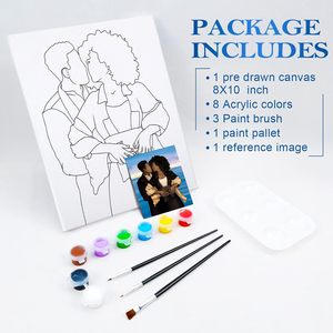 <span class=keywords><strong>Amour</strong></span> Thème Couple Toile Peinture Kit Pré-Dessiné Toile pour Adultes et Enfants pour <span class=keywords><strong>D</strong></span>écoration Intérieure et Peinture et Sip Parties - Product Image 4