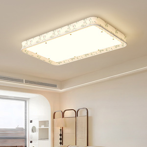 Ceiling <b>Light</b> Set Led Fabric <b>Panel</b> Lighting For Living Room Bedroom Simple Elegant Design With Floral Pattern - Product Image 3