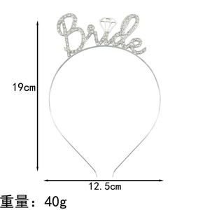 Diadème en alliage or rose pour mariée, décorations de fête de bachelorette, diadème de mariée à venir, bandeau de mariée pour mariées et fêtes - Product Image 4