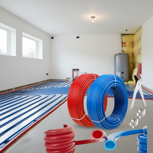 Tubería PEX B de 1/2 pulgada, rollos de 100 pies, rojo y azul, duradera, con barrera EVOH sin oxígeno, para líneas de agua de calefacción radiante residencial. - Product Image 2