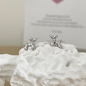 S925 <b>Sterling</b> <b>Silver</b> Balloon Dog Ear <b>Studs</b> Simple & Trendy Ins Personality Niche Design Cute Compact Ear <b>Studs</b> for Small Women - Product Image 3