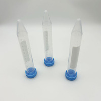 Tubes de centrifugation en plastique de 15 ml avec fond conique gradué noir pour le stockage d'échantillons de laboratoire