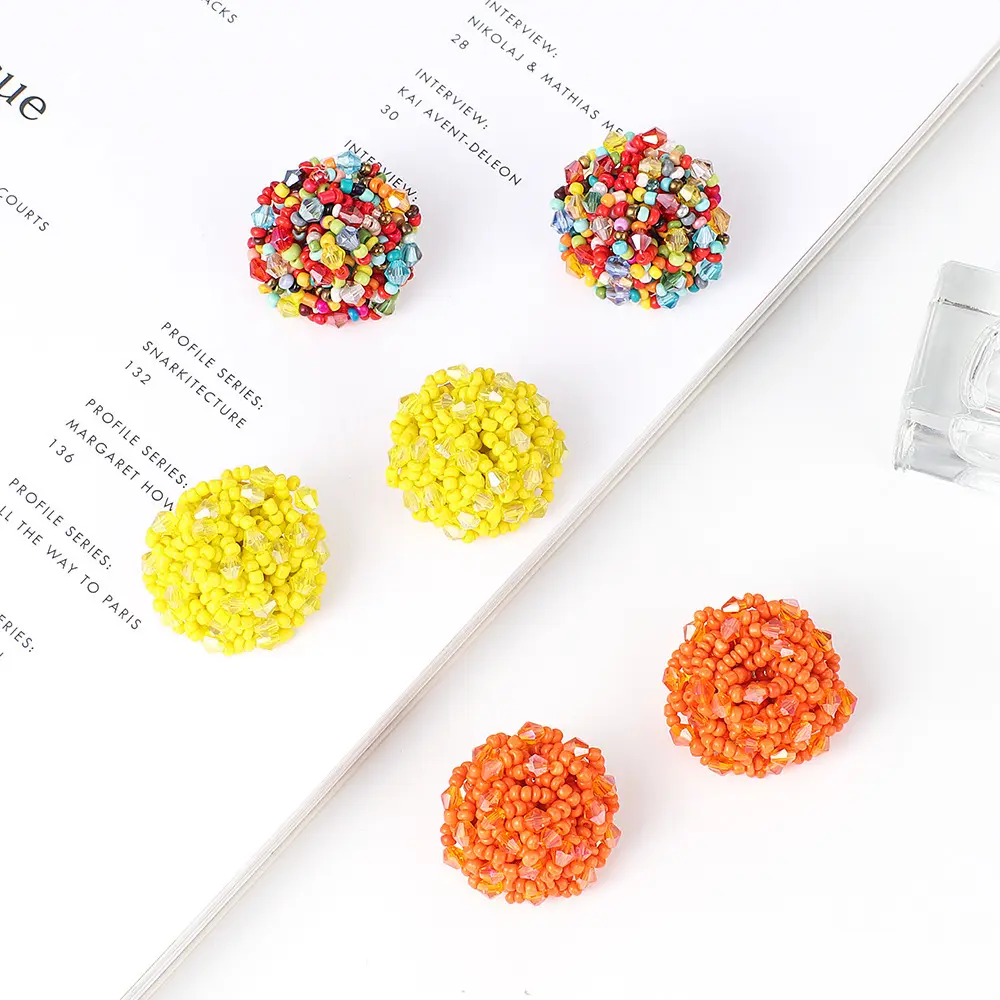 15mm Damenohrringe ethnischer Stil Samenperlen sorgen für Qualitätssicherung bunte Farben yiwu Samenperlen