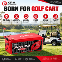 Batterie LiFePO4 à semi-conducteurs XIONGRUIHENG 36V105Ah pour voiturettes de golf avec coupure basse température, 6000 cycles, support 24/7