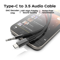 Cable Adaptador de Audio USB C a 3.5mm de Alta Calidad, 4 pies, DAC Hi-Fi Estéreo, Cable Auxiliar Trenzado para Auriculares y Coche
