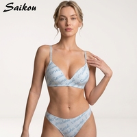 Soutien-gorge push-up sans couture et sans armatures, avec bretelles à lettres tendance, lingerie douce et soutien-gorge bralette froncé pour un effet lissant latéral