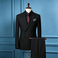 Ensemble de costume homme noir uni 3 pièces coupe ajustée, sur mesure, pour marié, réunions d'affaires et tenue de bureau – Fabrication OEM/ODM